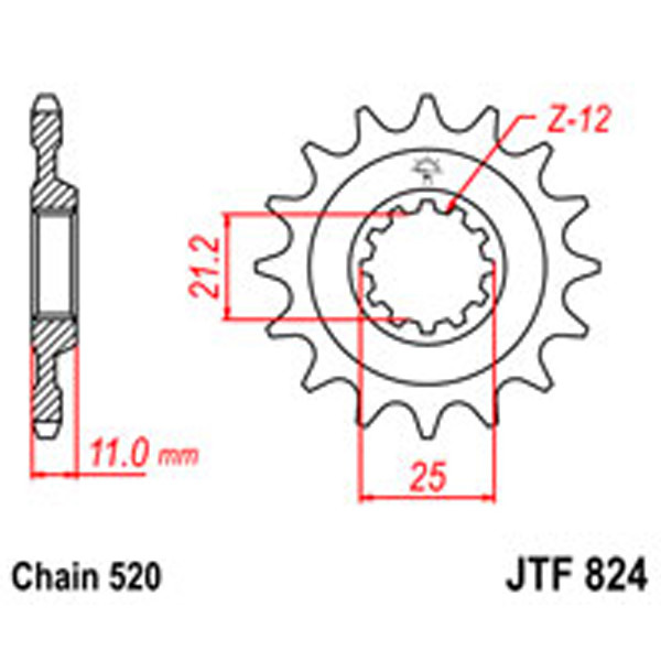 JT JT Gear Box Sprockets G/B 824-13SC